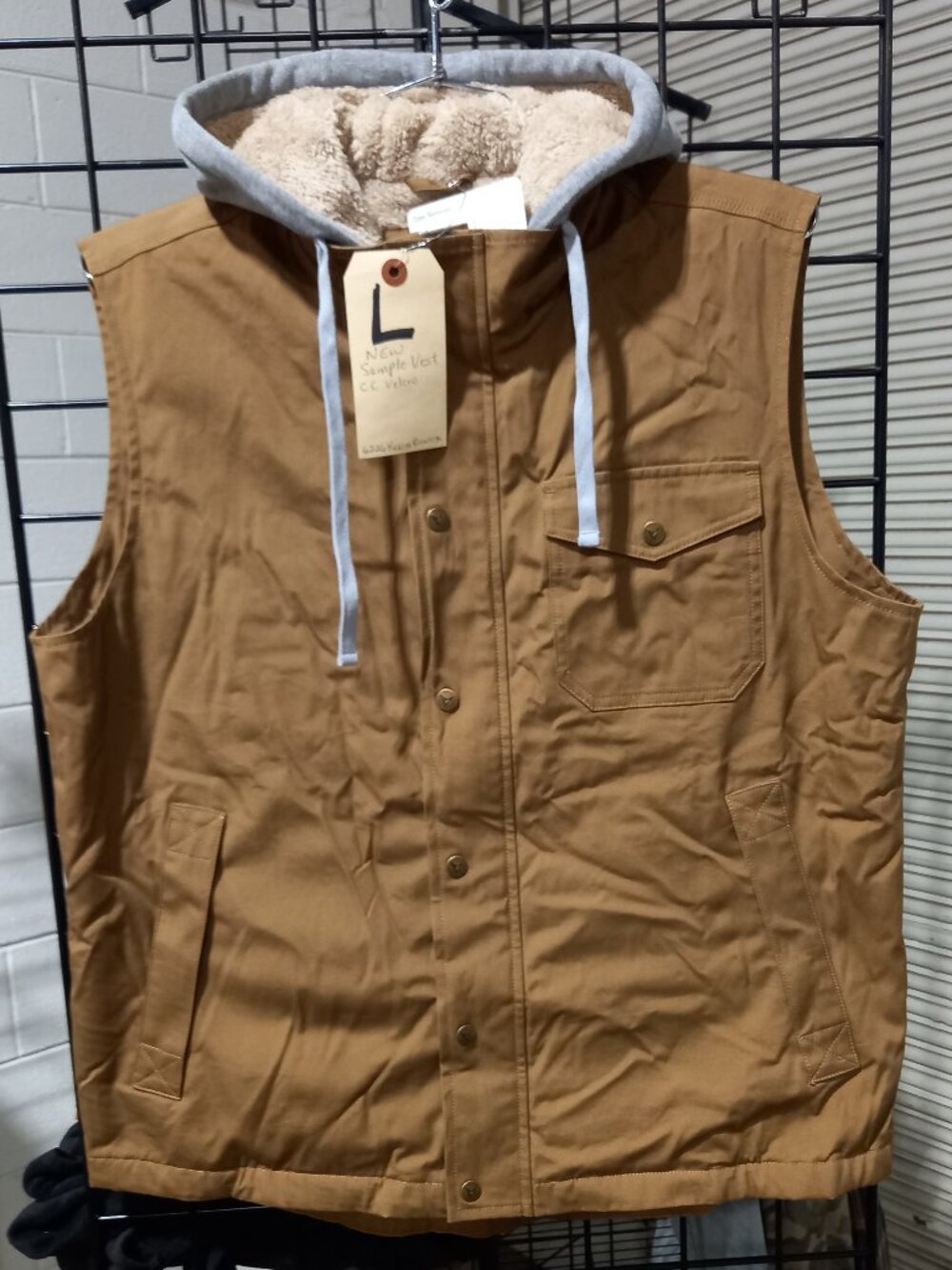 Yukon Concealed Carry Canvas Vest Sherpa Lined w/Hood -Dark Tan | Large